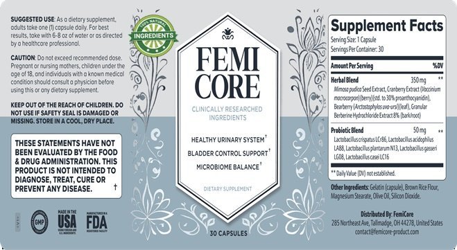 Femicore Ingredients